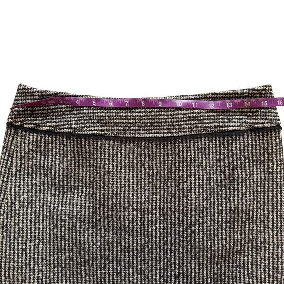 Ann Taylor Mini Pencil Skirt Wool blend Women's Sz 6 Black Tan Tweed Academia - Picture 7 of 11